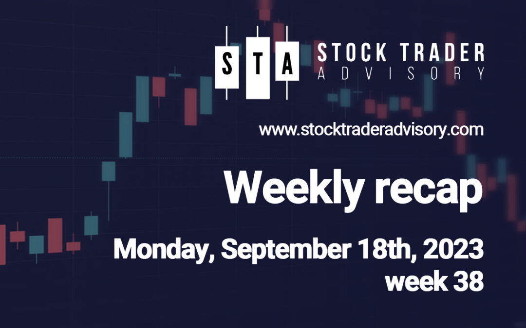 lethargic intra-week trading action finished off by a significant Friday sell – off. | September 18th, 2023